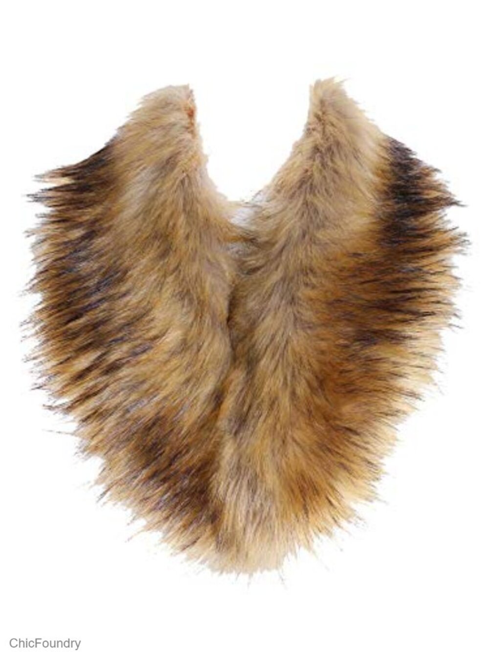 Faux Fur Collar Neck Warmer Scarf Wrap, Hidden Buttons, Winter